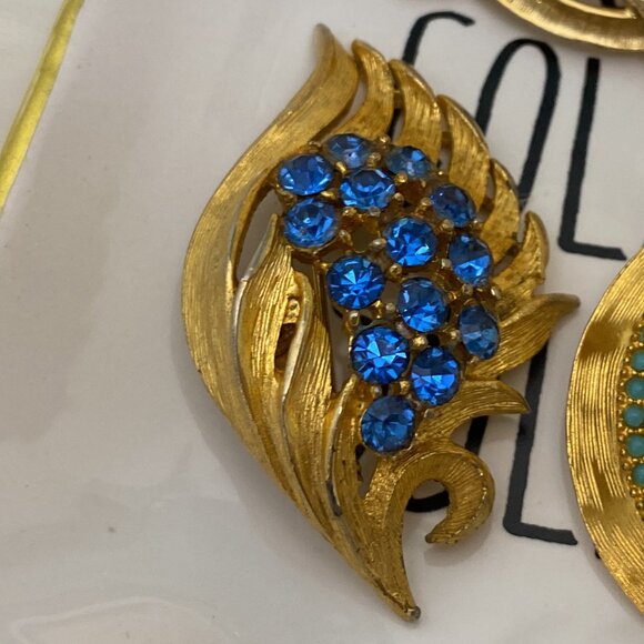 LOT/COLLECTION RHINESTONE BROOCHES (SWAROVSKI, MONET, AVON, STAR AUSTRIA, ROMAN) - Picture 5 of 11